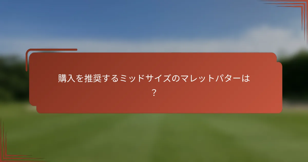 購入を推奨するミッドサイズのマレットパターは？