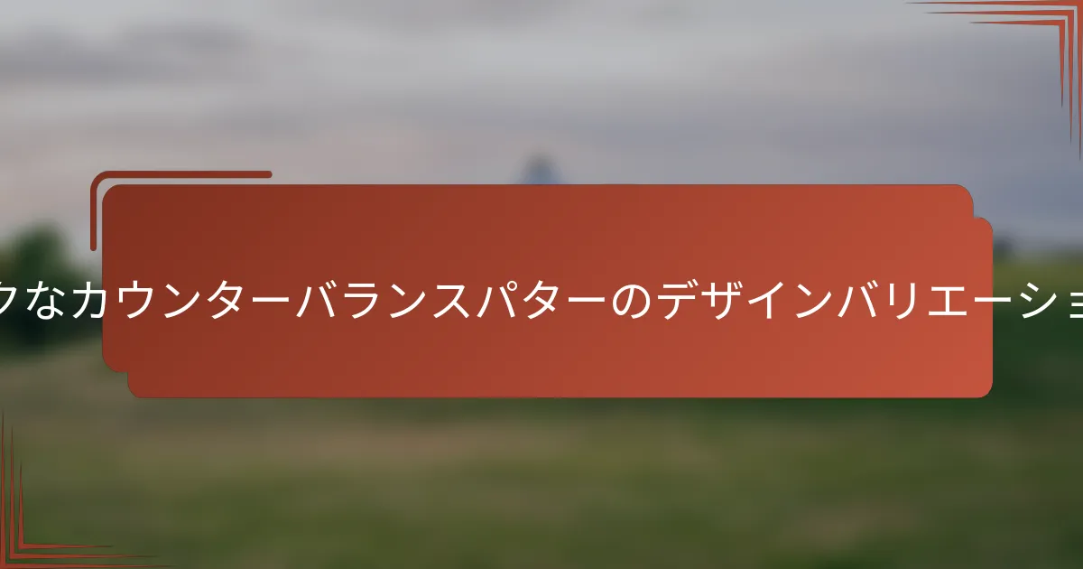 クラシックなカウンターバランスパターのデザインバリエーションとは？