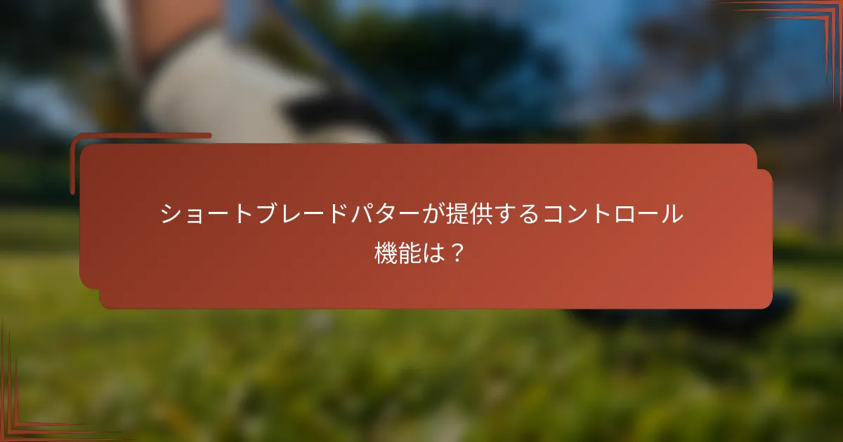 ショートブレードパターが提供するコントロール機能は？