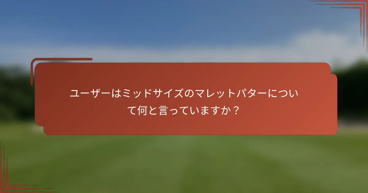 ユーザーはミッドサイズのマレットパターについて何と言っていますか？